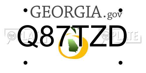 Q87TZD Georgia License Plate