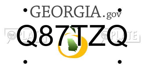 Q87TZQ Georgia License Plate