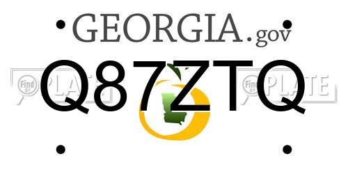 Q87ZTQ Georgia License Plate