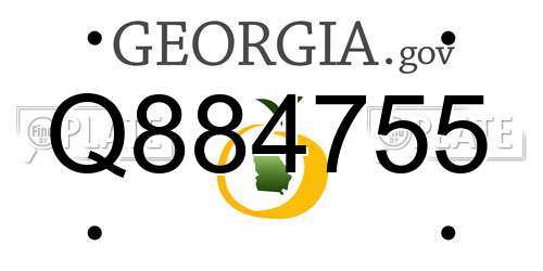Q884755 Georgia License Plate