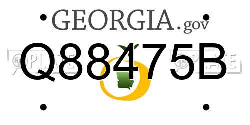 Q88475B Georgia License Plate