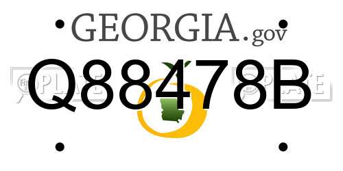 Q88478B Georgia License Plate