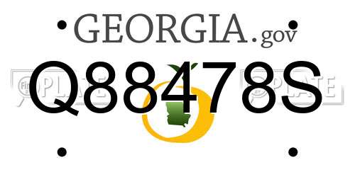 Q88478S Georgia License Plate