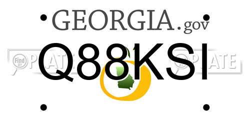 Q88KSI Georgia License Plate