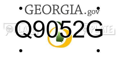 Q9052G Georgia License Plate