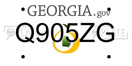 Q905ZG Georgia License Plate
