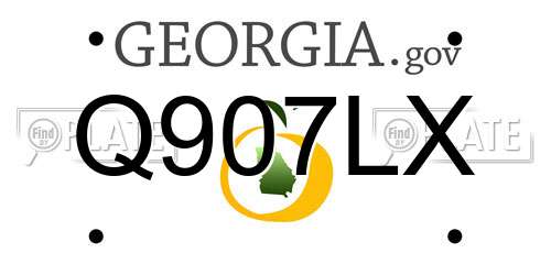 Q907LX Georgia License Plate