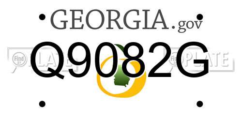 Q9082G Georgia License Plate