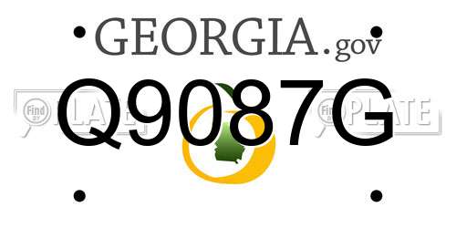 Q9087G Georgia License Plate