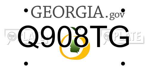 Q908TG Georgia License Plate
