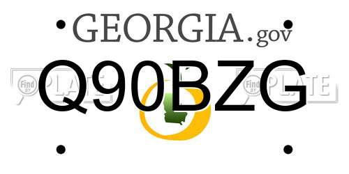 Q90BZG Georgia License Plate
