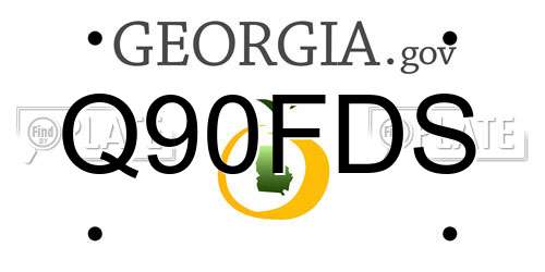Q90FDS Georgia License Plate