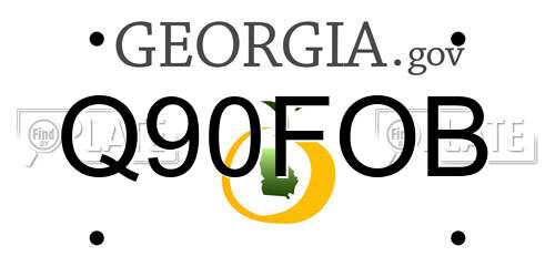 Q90FOB Georgia License Plate