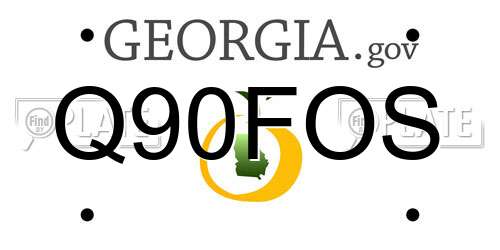 Q90FOS Georgia License Plate