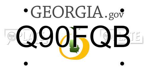 Q90FQB Georgia License Plate