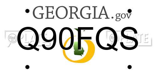 Q90FQS Georgia License Plate