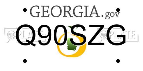 Q90SZG Georgia License Plate
