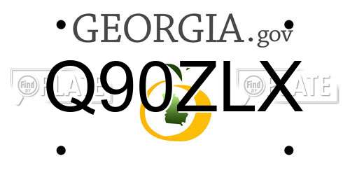 Q90ZLX Georgia License Plate