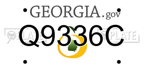 Q9336C Georgia License Plate