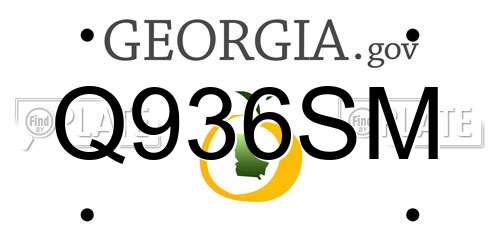 Q936SM Georgia License Plate