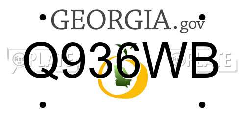 Q936WB Georgia License Plate