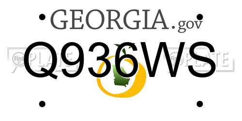 Q936WS Georgia License Plate
