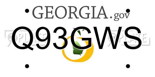 Q93GWS Georgia License Plate