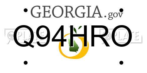 Q94HRO Georgia License Plate