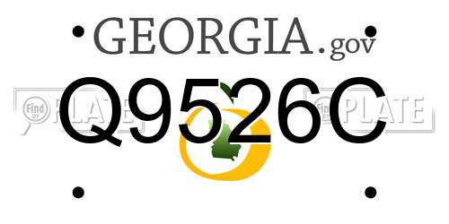 Q9526C Georgia License Plate