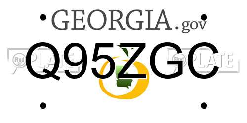Q95ZGC Georgia License Plate