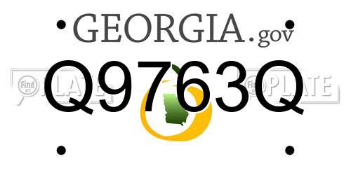 Q9763Q Georgia License Plate