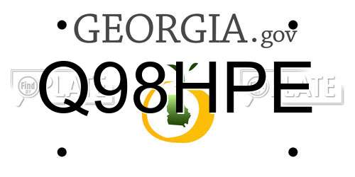 Q98HPE Georgia License Plate