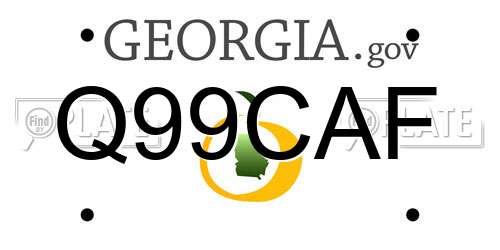 Q99CAF Georgia License Plate