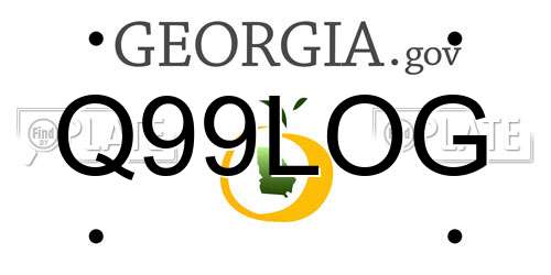Q99LOG Georgia License Plate