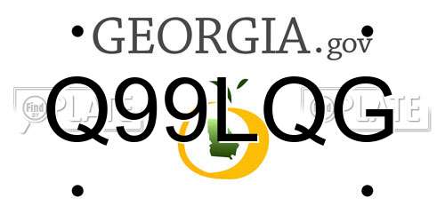 Q99LQG Georgia License Plate