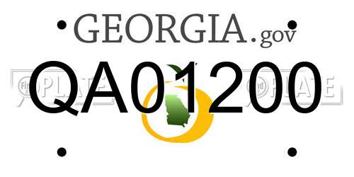 QA01200 Georgia License Plate