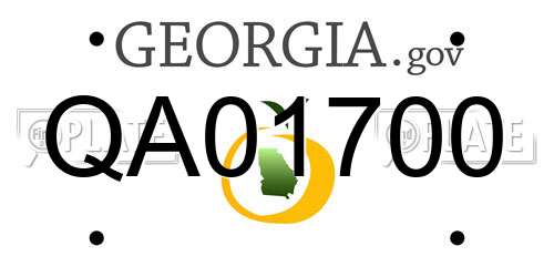QA01700 Georgia License Plate