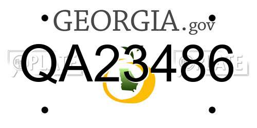 QA23486 Georgia License Plate