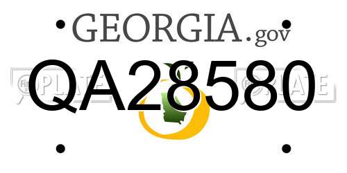 QA28580 Georgia License Plate