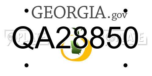 QA28850 Georgia License Plate