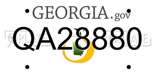 QA28880 Georgia License Plate
