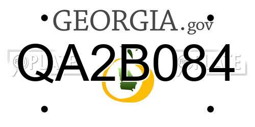 QA2B084 Georgia License Plate