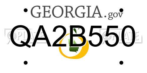 QA2B550 Georgia License Plate
