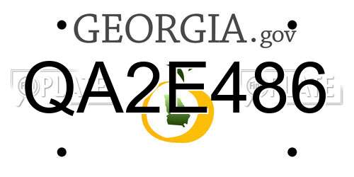 QA2E486 Georgia License Plate