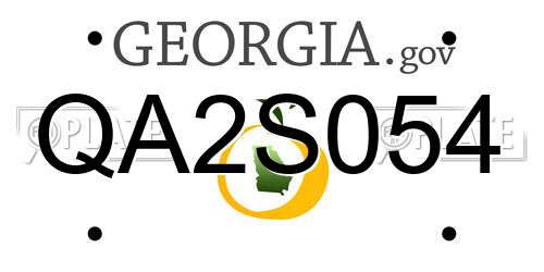 QA2S054 Georgia License Plate