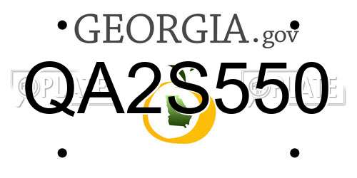 QA2S550 Georgia License Plate