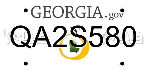 QA2S580 Georgia License Plate
