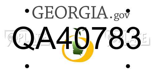QA40783 Georgia License Plate