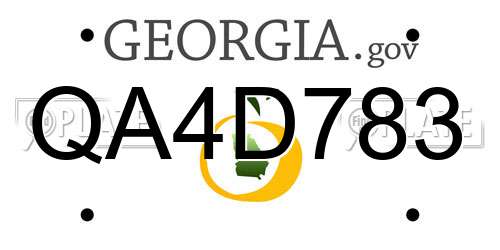QA4D783 Georgia License Plate