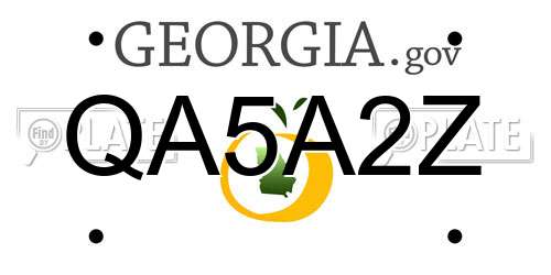 QA5A2Z Georgia License Plate